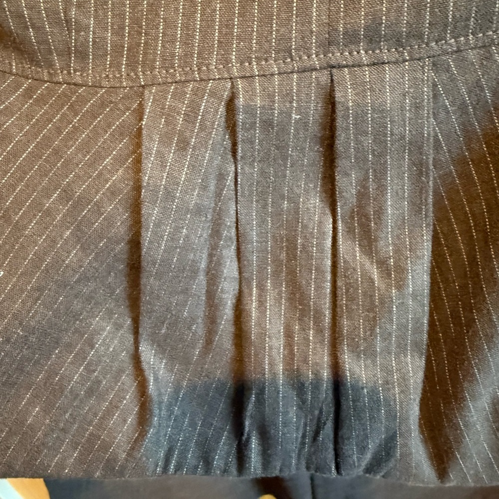 NWOT Banana Republic Brown Pinstripe Blazer and Skirt Set with Pleating Detail - Picture 5 of 7